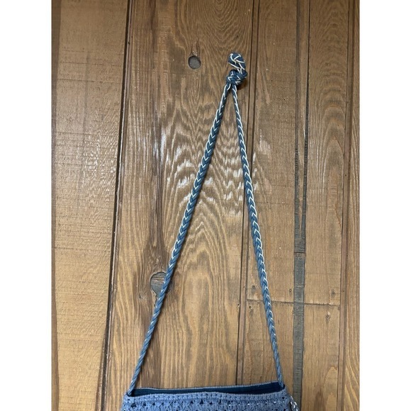 Bohemian long crossbody crochet fringed purse with Pom poms - Picture 2 of 7